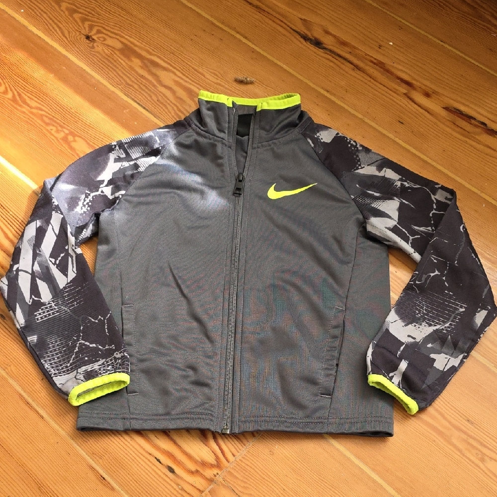 Nike Charcoal Jacket with Neon Yellow Highlights